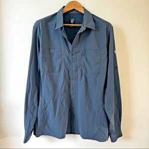 KÜHL Airspeed Men’s XL Blue Button-Up Shirt Hiking Fishing Vented Performance